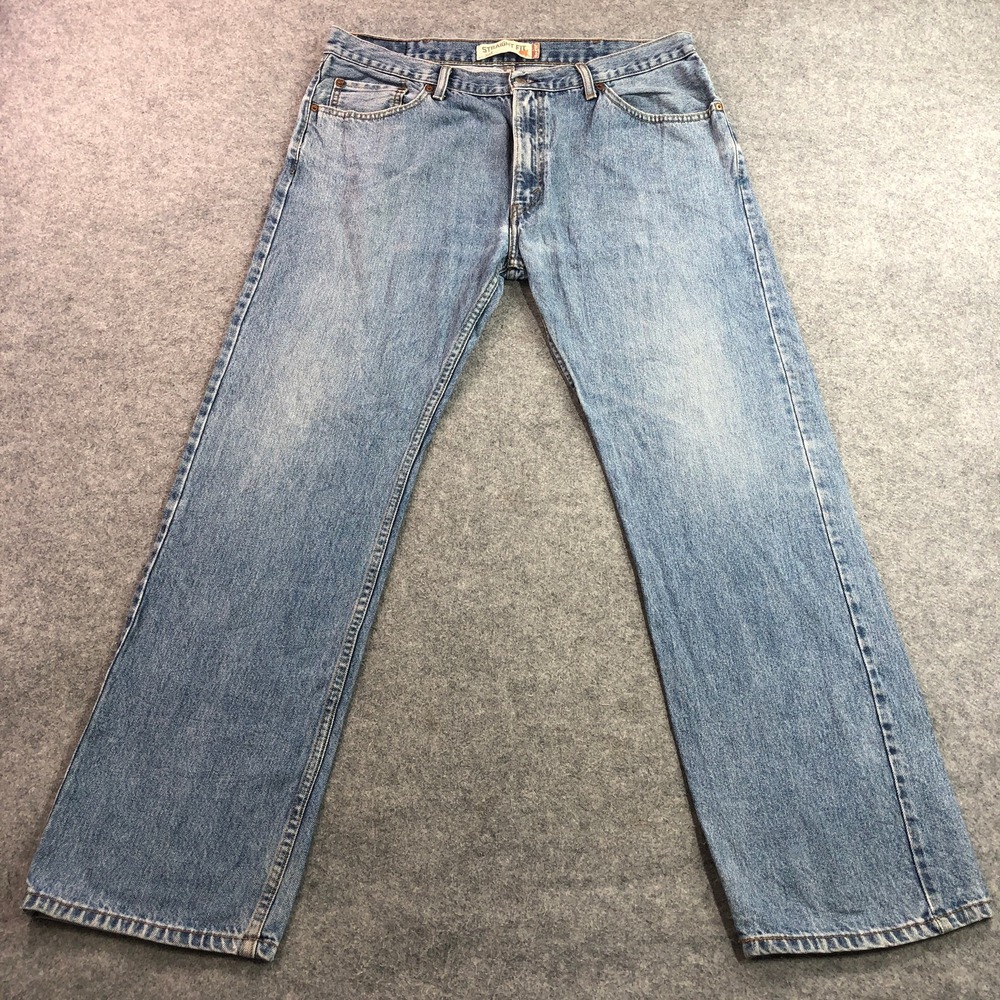 Levi's Mens Jeans 38x32 Blue 505 Straight Fit Light Wash Vintage